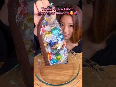 Trying every Lindt chocolate flavor… #food #eating #mukbang #chocolate #asmr #caramel