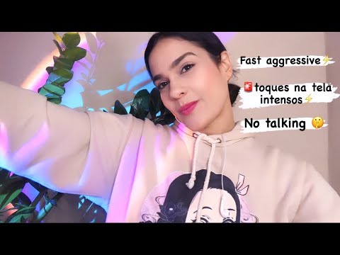 ASMR sons de unha, scratching e toques na tela ⚡️INTENSOS⚡️(fast aggressive)