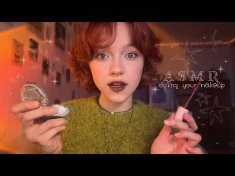 asmr ~ doing your makeup // tapping & mouth sounds .*ೃ🍏•.✨୭•