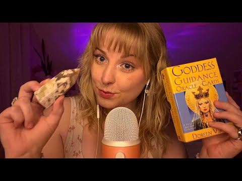 ASMR Oracle Card Reading with Crystals + Candles for Relaxation and Sleep 💤🔮✨
