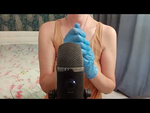 ASMR Pure Tingles:  Blue Gloves &  Oily (No Talking)