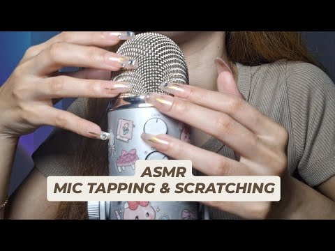 ASMR tingly mic tapping & scratching with long nails