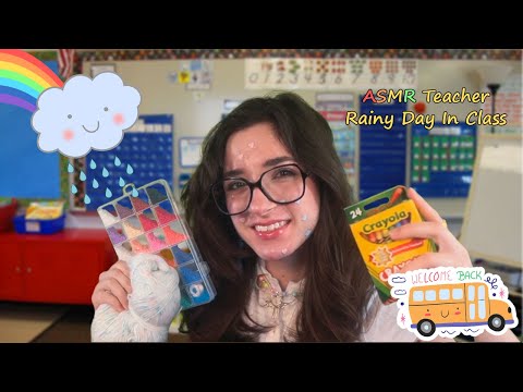 ASMR Teacher | Rainy Day in Class | Soft Spoken, Rain Sounds, Tapping