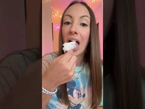 trying maple cotton candy #asmr #asmrsounds #eatingasmr