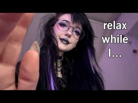 asmr ☾ relax on my lap while i play with your hair 🖤 [roleplay, fluffy mic, soft spoken]