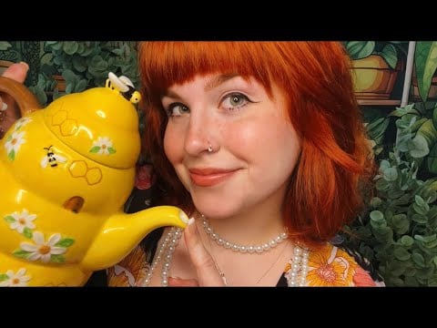 ASMR Garden and Tearoom🫖🪴💐(tingly tapping, sleepy triggers, English accent)