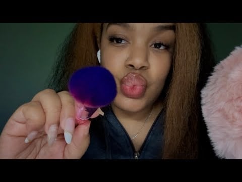 ASMR | Mouth Sounds + Face Brushing 💕 | brieasmr