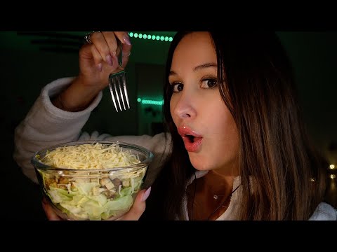 Eating ASMR : salade césar & smoothie (+ recette) 🥗