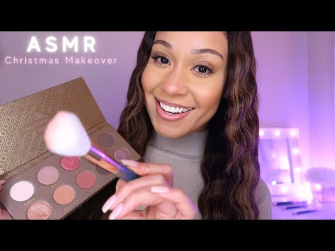 ASMR Doing Your Christmas Party Makeup & Hair RP💜 Personal Attention W/ REAL Sounds