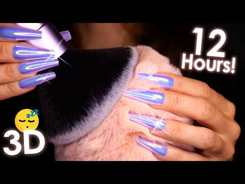 No Mid Roll Ads ASMR for 12 Hours 😴 Deep Head Massage & Brushing for Fast SLEEP in 4k (No Talking)