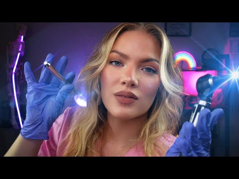 ASMR Night Nurse Care | Otoscope Exam, Ear-to-Ear Whispers & Cranial Nerve Check, Binaural 2h+ Relax