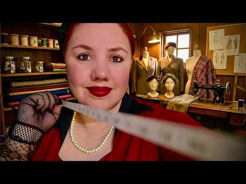 ASMR 📏 A GENTLE 1940s DRESSMAKER Takes Your Measurements 📏 Soft Spoken Roleplay