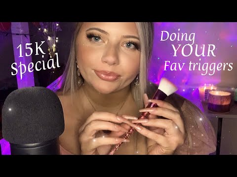 Asmr Doing YOUR Favorite Triggers | 15K Special 💜 Trigger Assortment