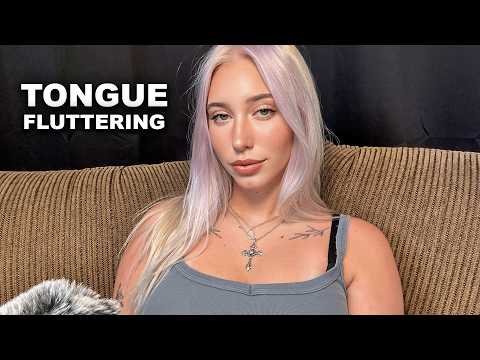 Tongue fluttering & Close-up whispering ASMR