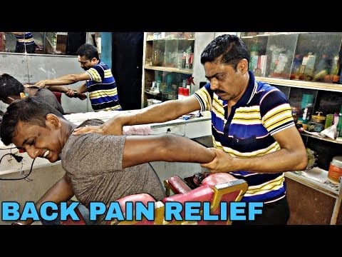 Back pain relief Head and body massage by Indian Street barber | Neck cracking asmr