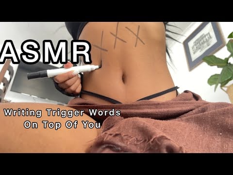 ASMR Writing Trigger Words On My Belly On Top Of You (writing, whispering triggers)