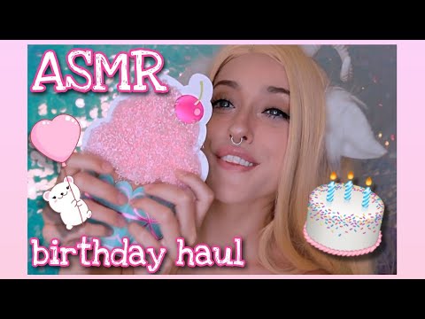 ASMR 🎉 Birthday Haul! Tapping & Scratching