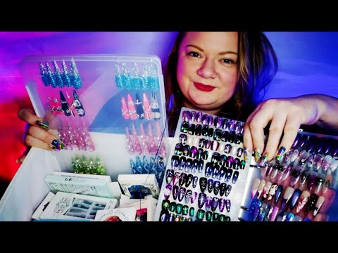 [ASMR] My false nails collection (Soft speaking)