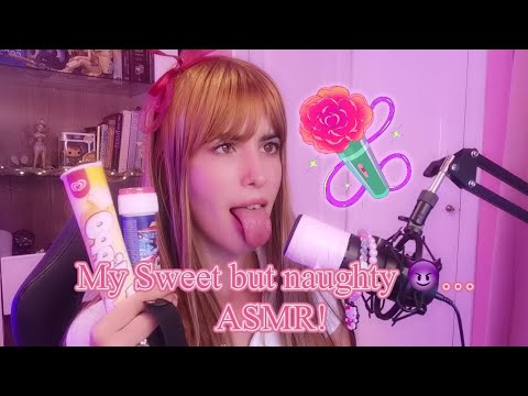 Rare ASMR with bubbles, ice cream pole and ball gag.
