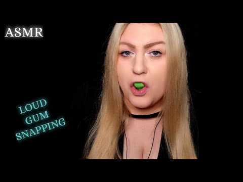 ASMR LOUD GUM SNAPPING (WISPERING)