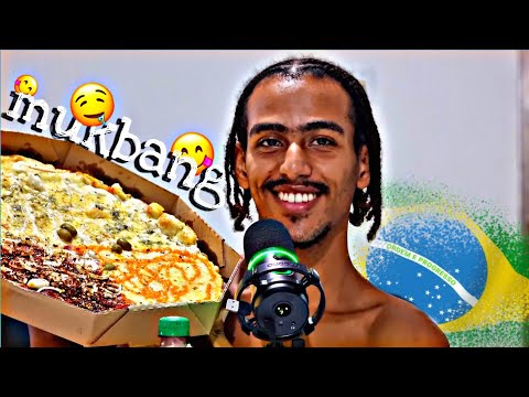 ASMR MUKBANG 🔥 DIA DE PIZZA NA FAVELA 🇧🇷 #asmr 🌍 #mukbang 🥳