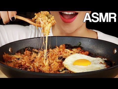 ASMR CHEESY KIMCHI FRIED RICE with Nuclear Fire Sauce EATING SOUNDS MUKBANG NO TALKING