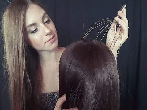 ASMR ~ SCALP MASSAGE AND HAIR BRUSHING ~ whispering