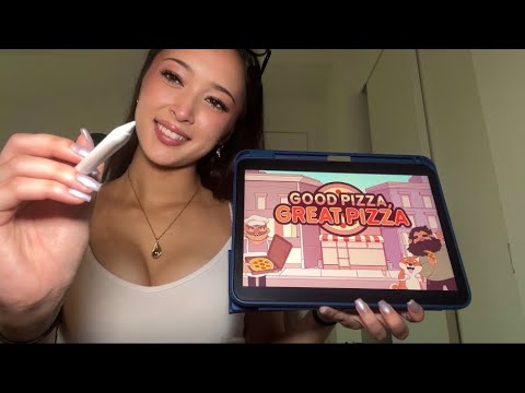 ASMR Let’s Play Good Pizza Great Pizza on my iPad🍕(close whispers, relaxing sounds)