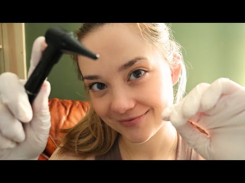 ASMR EAR EXAM & MASSAGE ROLEPLAY! Cleaning, Scraping, Gloves, Minimal Unintelligible Whispers