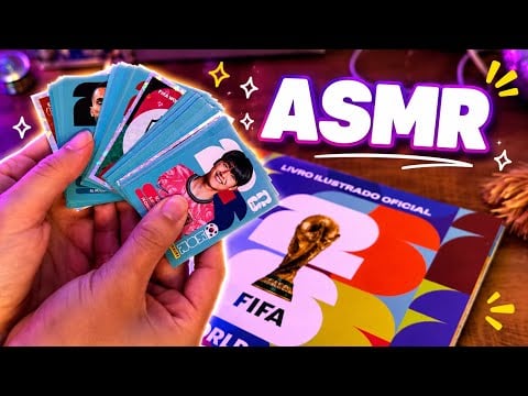 ASMR COLANDO FIGURINHAS QUE CONSEGUI TROCAR ✨