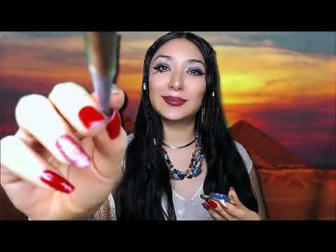 ASMR REINA EGIPCIA TE CONSCIENTE  💆‍♀️💕 ASMR en ESPAÑOL #makeup #skincare #relax #softspoken