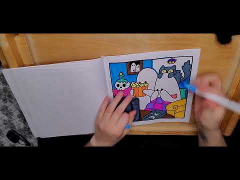 [ASMR] Calm Coloring / NO Talking (marker sounds, scratching, tapping, quiet, relaxing sounds)