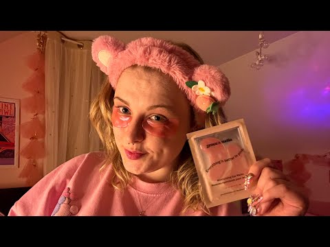 ASMR Skin Care Lofi Relaxing Hangout Session 🙂‍↕️ Eye Masks, Screen Tapping + More ✨🩷