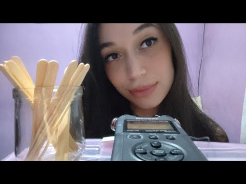 ASMR Palitinhos de picolé no seu ouvido - Vários gatilhos