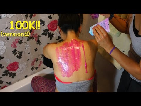 ASMR 100K SPECIAL!! (Ver.2, No Added Sounds) GLITTER PEEL OFF MASK, Oil Back Massage + More!!