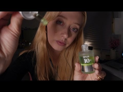 ASMR - Fazendo seu skincare noturno com produtos coreanos
