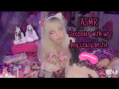 ASMR sleepover with your boy crazy bestie! (rambling + random chaotic triggers)