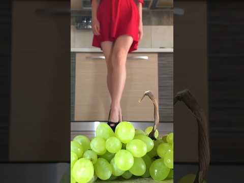 High Heels vs. Grapes! Oddly Satisfying Food Crushing! ASMR