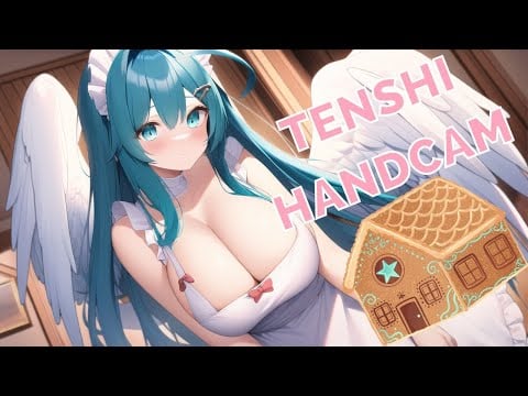 【ASMR HANDCAM】Gingerbread House Making HANDCAM ASMR Black 3Dio