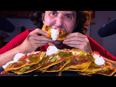 MESSY TACO BELL MEXICAN PIZZA BREAKFAST ! * asmr no talking mukbang * nomnomsammieboy