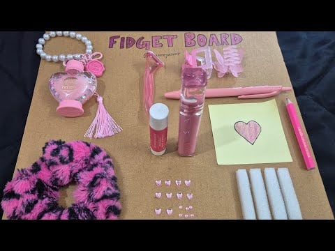 asmr on my pink themed fidget board ˚.🎀༘⋆
