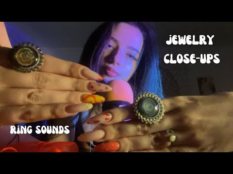 close-up jewelry collection show and tell ASMR (part 2: rings with lots of tingly tapping)