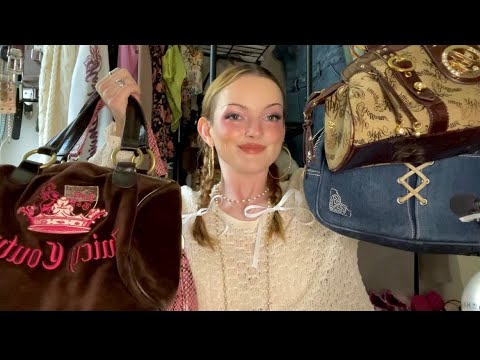 ASMR Purse Collection Pt. 1 👛💖(scratching on different textures, tapping, close whispers)