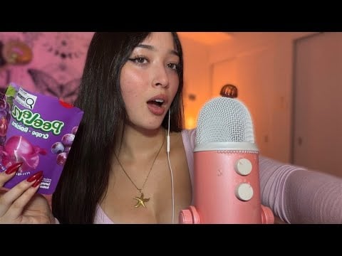 ASMR Peelable Gummies Mukbang🍇 (mouth sounds)