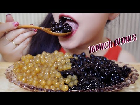 ASMR Tapioca Pearls-Boba (GOLDEN&BLACK) eating sound | LINH ASMR