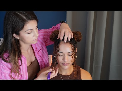 ASMR Messy Space Bun Perfectionist Hairstyle | Real Person Roleplay Sleep Treatment