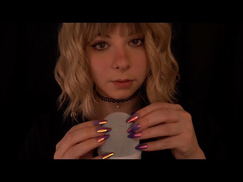 ASMR | close up Whispering & Mic Grid Scratching - bassy, breathy, clicky, ramble