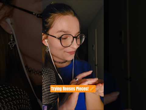 Mystery Snack...Reese's Pieces! 🥜 #asmr #asmreating #asmrtriggers #reeses