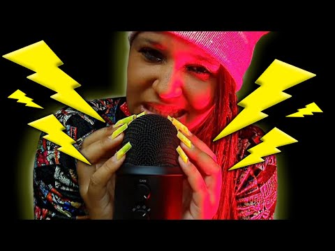 ASMR ARRANHANDO O MICROFONE com UNHAS LONGAS no BLUE YETI  Sons de boca INTENSOS (Mic scratching)