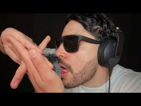 ASMR Super SLOW Close Up Hand Movements With Mouth Sounds